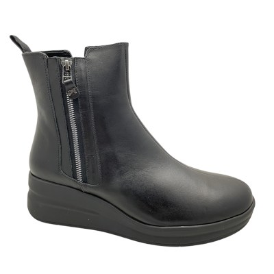 MELLUSO WALK stivaletto anckle boot per donna sportiva con zeppa cerniera lampo nera 41 42