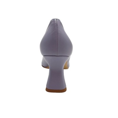Angela Calzature Elegance decollete in nabuk colore lilla tacco medio 4-7 cm   artigianato made in italy     