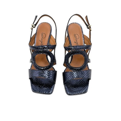 Angela Calzature Elegance sandali in pelle colore blu tacco medio 4-7 cm   made in italy dal 33 al 42 donna numeri speciali    