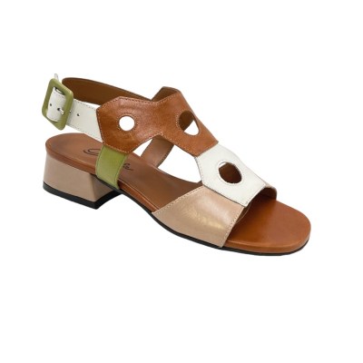 Angela Calzature sandali in pelle colore beige tacco basso 1-4 cm   made in Italy 33,34 donna numeri speciali    