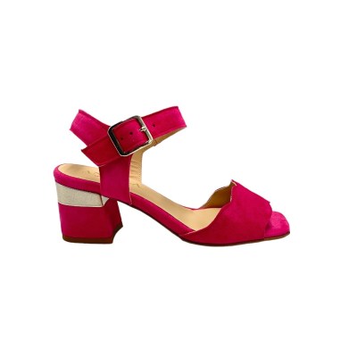 Angela Calzature sandali in camoscio colore fuxia tacco medio 4-7 cm   made in italy 33,34 donna numeri speciali    