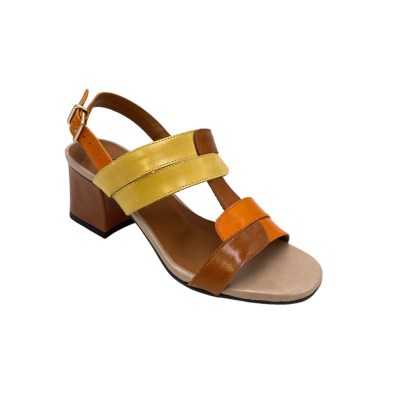Angela Calzature sandali in pelle colore marrone tacco medio 4-7 cm   made in Italy 33,34 donna numeri speciali    