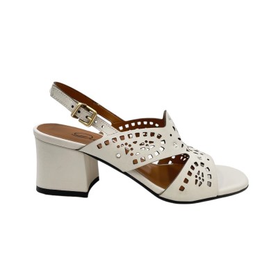 Angela Calzature sandali in pelle colore bianco tacco medio 4-7 cm   made in italy 33,34 donna numeri speciali    