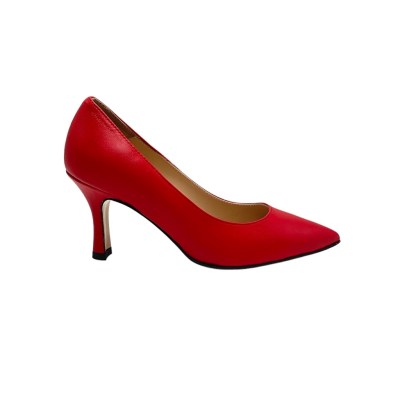 Angela Calzature Elegance special numbers Shoes Red leather heel 7 cm