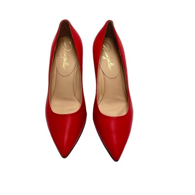 Angela Calzature Elegance decollete in pelle colore rosso tacco medio 4-7 cm   artigianato made in italy numeri speciali    
