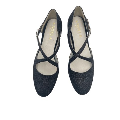 Angela Calzature Ballo  Shoes black tessuto galassia heel 3 cm