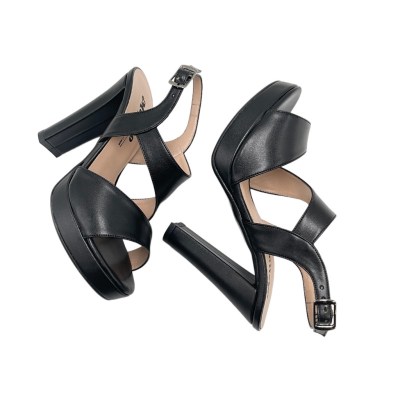Melluso Elegance special numbers Shoes black ecopelle heel 10 cm