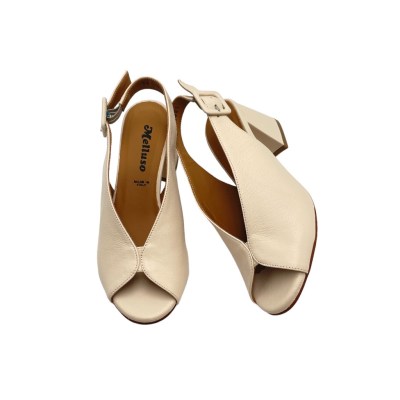 MELLUSO sandali in pelle colore beige tacco medio 4-7 cm   numeri 33,34 donna numeri speciali    