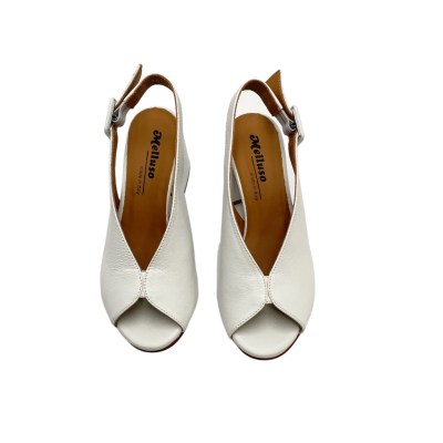MELLUSO sandali in pelle colore bianco tacco medio 4-7 cm   numeri 33,34 donna numeri speciali    