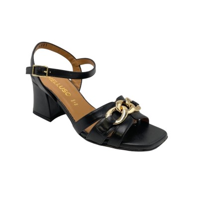 MELLUSO sandali in pelle colore nero tacco medio 4-7 cm   made in italy 33,34 donna numeri speciali    