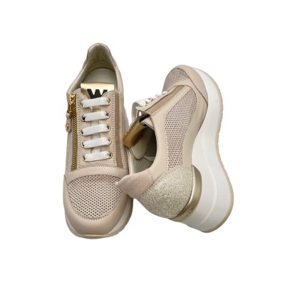 MELLUSO sneakers in pelle colore beige tacco basso 1-4 cm   numeri dal 34 al 44 donna numeri speciali    