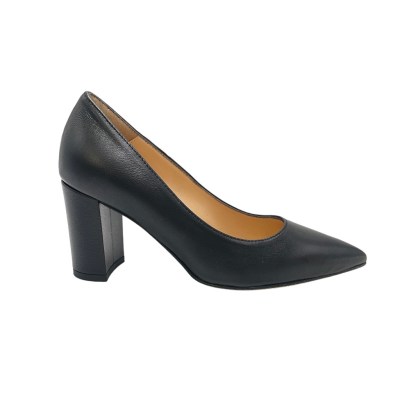 Angela Calzature Elegance decollete in pelle colore nero tacco medio 4-7 cm   classe e comfort 32,33,34, 41,42,43 numeri speciali    