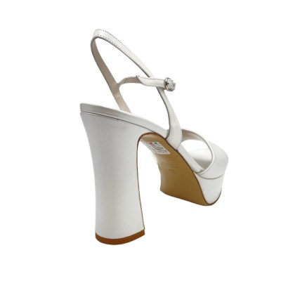 Angela calzature Sposa sandali in pelle colore bianco tacco alto 8-11 cm   sposa eleganza e raffinatezza     