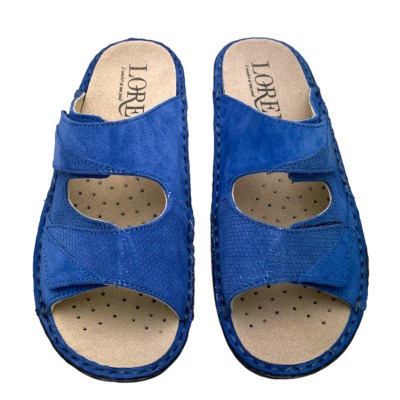  LOREN M2981 ciabatta pantofola aperta regolabile con soletta estraibile bluette