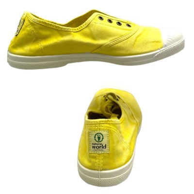 NATURAL WORLD ECO scarpa in cotone GIALLO 102E 694 Old Lavanda Vegan shoes