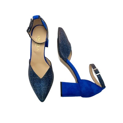 Angela Calzature Elegance special numbers Shoes Blue tessuto galassia heel 6 cm