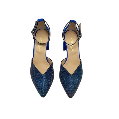 Angela Calzature Elegance special numbers Shoes Blue tessuto galassia heel 6 cm
