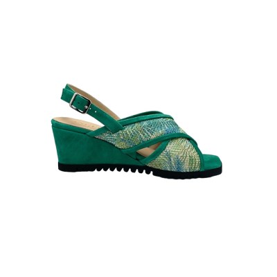 Angela Calzature sandali in camoscio colore verde tacco medio 4-7 cm   made in italy dal 33 al 40 donna numeri speciali    