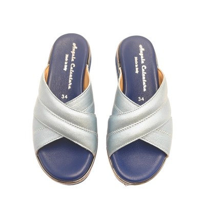 Angela Calzature special numbers Shoes Light blue pelle perlata heel 3 cm