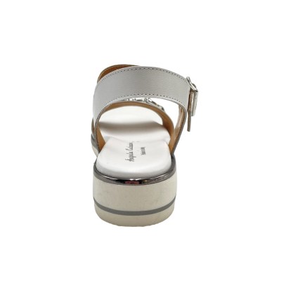 Angela Calzature sandali in pelle colore bianco tacco basso 1-4 cm   made in italy 32-34, 42-44 donna numeri speciali    