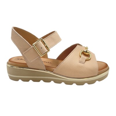 Angela Calzature sandali in pelle colore beige tacco basso 1-4 cm   made in italy 33,34 e 42-45 donna numeri speciali    