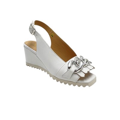 Angela Calzature sandali in pelle colore bianco tacco medio 4-7 cm   made in italy 33,34 donna numeri speciali    