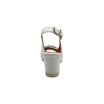Angela Calzature sandali in pelle colore bianco tacco medio 4-7 cm   made in italy 33,34 donna numeri speciali    
