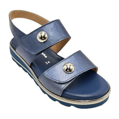 Angela Calzature sandali in pelle perlata colore blu tacco basso 1-4 cm   numeri speciali donna made in italy numeri speciali    