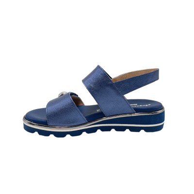 Angela Calzature sandali in pelle perlata colore blu tacco basso 1-4 cm   numeri speciali donna made in italy numeri speciali    