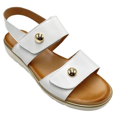 Angela Calzature sandali in pelle colore bianco tacco basso 1-4 cm   numeri grandi donna made in italy numeri speciali    