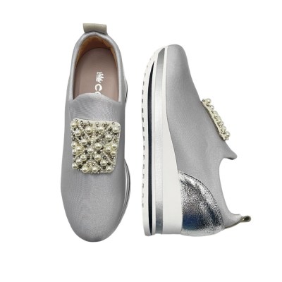 COMART calzaturificio  Shoes Grey Fabric heel 4 cm