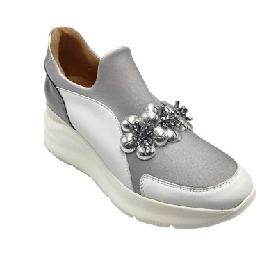 COMART calzaturificio sneakers in tessuto colore grigio tacco medio 4-7 cm   comodità made in italy     