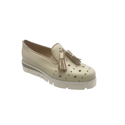 Calzaturificio Le Tulip sneakers in pelle colore beige tacco basso 1-4 cm   made in italy 33,34,42,43,44 donna numeri speciali    