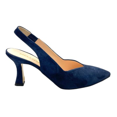 MELLUSO scarpa per donna decoltè sling back sandalo blu tacco  34 35 41 42 43 44