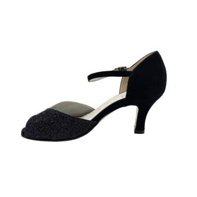 Angela Calzature standard numbers Shoes black chamois heel 7 cm