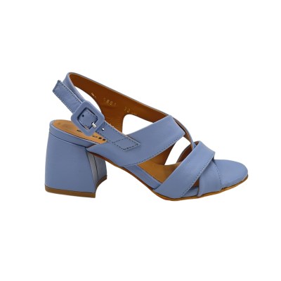 MELLUSO sandali in pelle colore azzurro tacco medio 4-7 cm   33,34 donna made in italy numeri speciali    