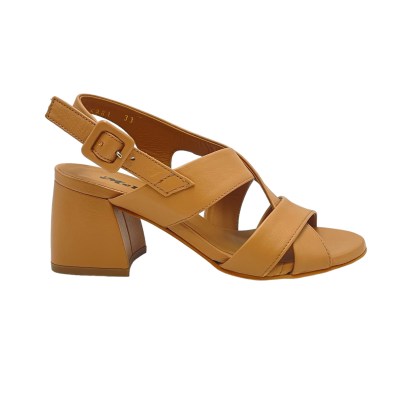 MELLUSO sandali in pelle colore marrone tacco medio 4-7 cm   33, 34 donna made in italy numeri speciali    