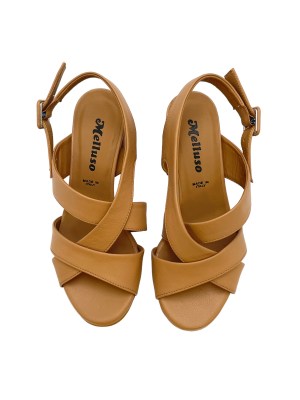 MELLUSO sandali in pelle colore marrone tacco medio 4-7 cm   33, 34 donna made in italy numeri speciali    