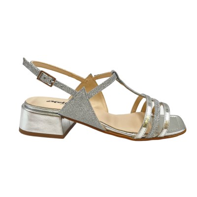 MELLUSO sandali in pelle colore argento tacco basso 1-4 cm   34 donna made in italy numeri speciali    