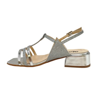 MELLUSO special numbers Shoes Silver leather heel 4 cm