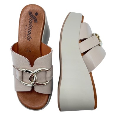 SUSIMODA special numbers Shoes Beige leather heel 7 cm