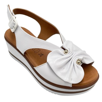 SUSIMODA sandali in pelle colore bianco tacco medio 4-7 cm   numero 34 donna made in italy numeri speciali    