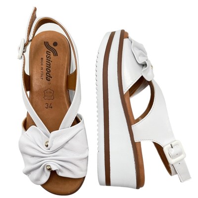 SUSIMODA sandali in pelle colore bianco tacco medio 4-7 cm   numero 34 donna made in italy numeri speciali    