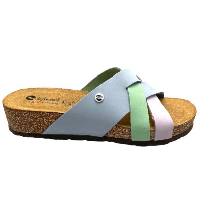 DE FONSECA BIOLIGHT CERVIA ciabatta pantofola per donna multicolore lilla azzurro verde lavanda SUGHERO