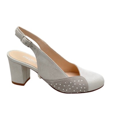 MELLUSO linea seta X514 sandalo per donna sling back decoltè grigio pietra elegante 33 34