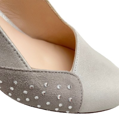 MELLUSO linea seta X514 sandalo per donna sling back decoltè grigio pietra elegante 33 34