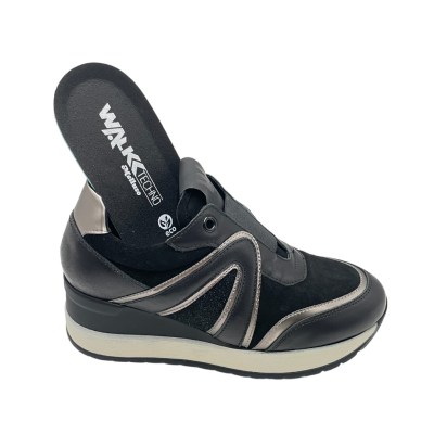 MELLUSO sneakers in pelle colore nero tacco medio 4-7 cm   made in italy 34 donna numeri speciali    