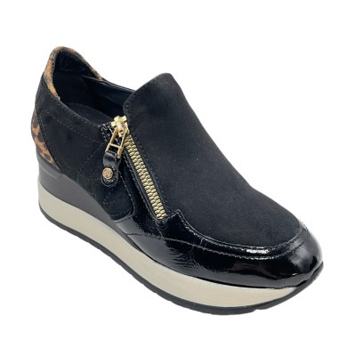 MELLUSO sneakers in camoscio colore nero tacco medio 4-7 cm   donna made in italy 34 numeri speciali    