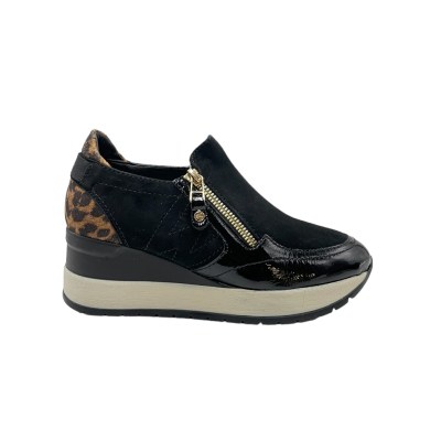 MELLUSO sneakers in camoscio colore nero tacco medio 4-7 cm   donna made in italy 34 numeri speciali    
