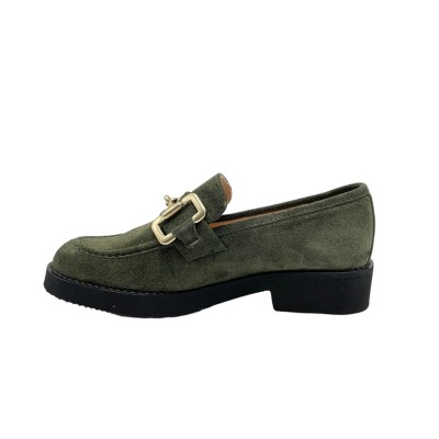 Angela Calzature Numeri Speciali special numbers Shoes Green chamois heel 3 cm